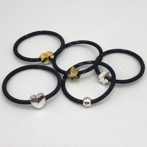 New Piano Wire Heart & Star Stackable Ring set